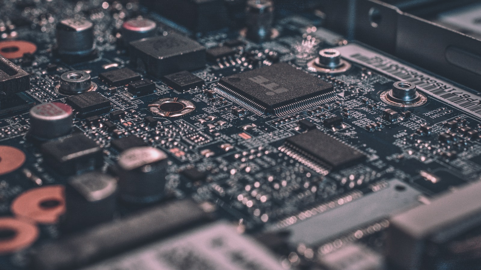Motherboard on a workbench