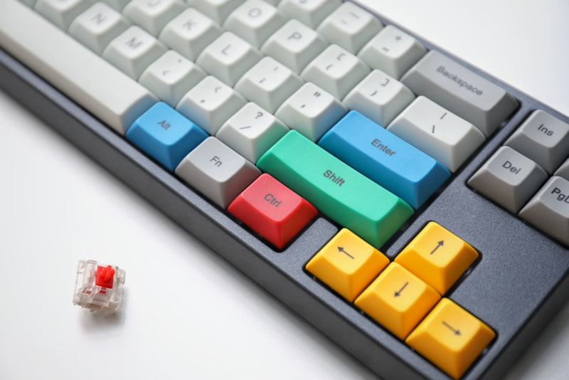Mechanical keyboard switches close-up