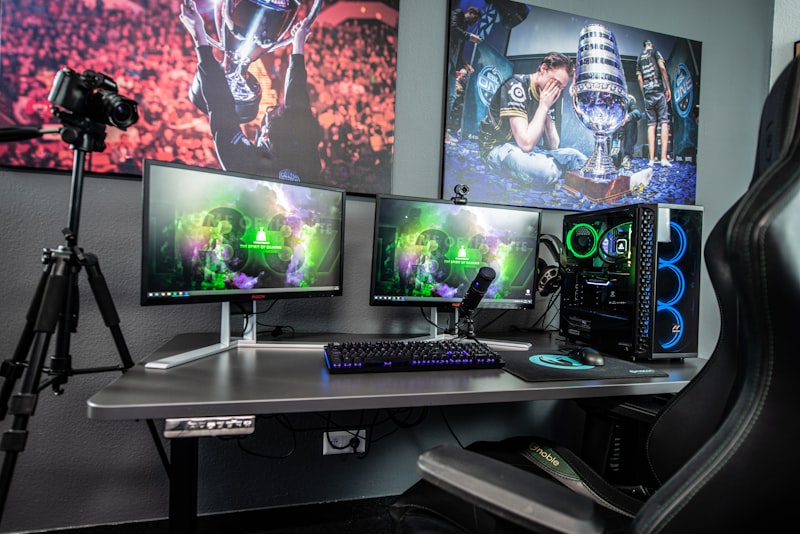 Gaming chair at a desk setup